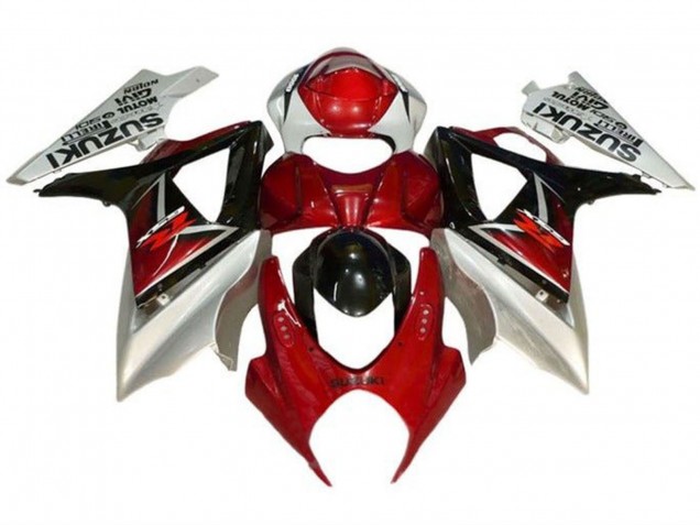 Preisgünstige Suzuki GSXR 1000 Motorrad Verkleidung 2007-2008 - Rot Schwarz Silber