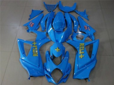 Preisgünstige Suzuki GSXR 1000 Motorrad Verkleidung 2007-2008 - Blau Gold Rizla
