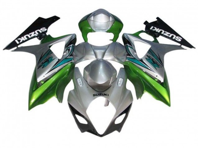Preisgünstige Suzuki GSXR 1000 Motorrad Verkleidung 2007-2008 - Silber Grun Schwarz