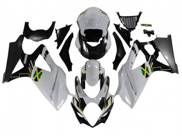 Preisgünstige Suzuki GSXR 1000 Motorrad Verkleidung 2007-2008 - Weiss Schwarz Jamaica