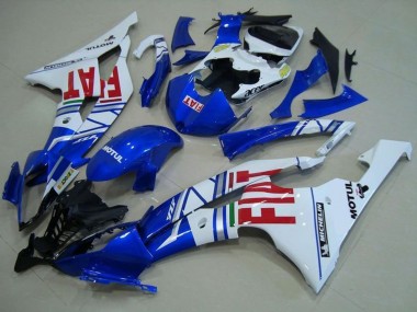 Preisgünstige Yamaha YZF R6 Motorrad Verkleidung 2008-2016 - Weiss Blau Rot Fiat Motul Michelin