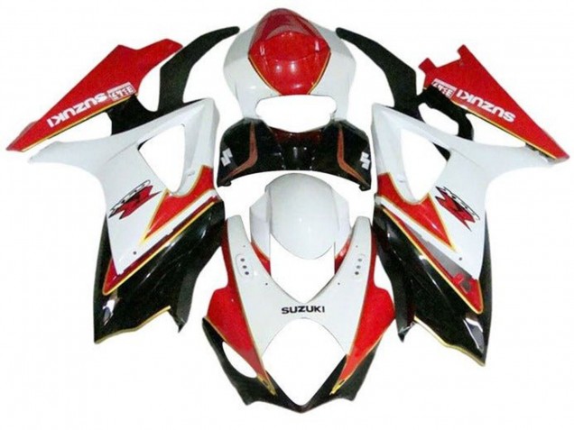 Preisgünstige Suzuki GSXR 1000 Motorrad Verkleidung 2007-2008 - Weiss Rot Gold Schwarz