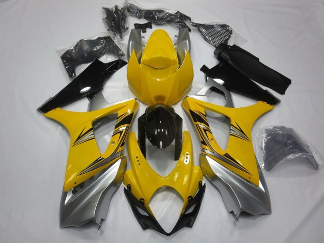 Preisgünstige Suzuki GSXR 1000 Motorrad Verkleidung 2007-2008 - Gelb Silber Schwarz