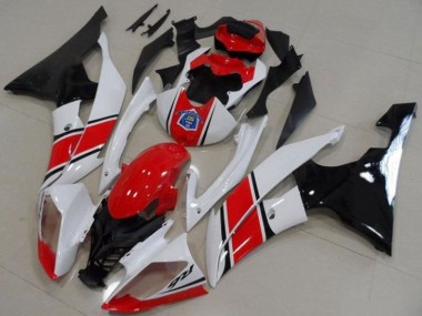 Preisgünstige Yamaha YZF R6 Motorrad Verkleidung Kit 2008-2016 - Weiss Rot Glanzendes Schwarz