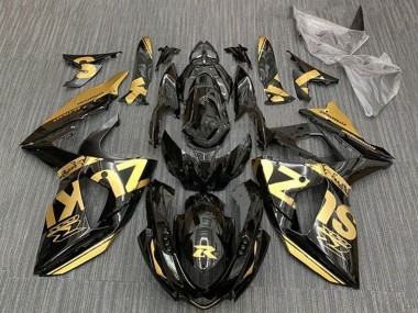 Preisgünstige Suzuki GSXR 1000 Motorrad Verkleidung 2009-2016 - Gold Glanzendes Schwarz