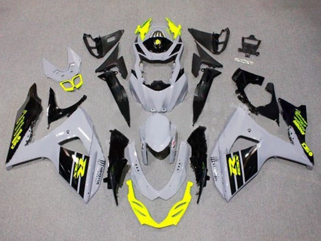 Preisgünstige Suzuki GSXR 1000 Motorrad Verkleidung 2009-2016 - Grau Neon Gelb Schwarz