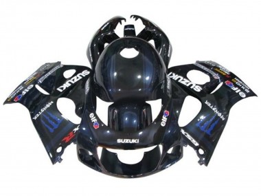 Preisgünstige Suzuki GSXR 600 / GSXR 750 Motorrad Verkleidung 1996-2000 - Schwarz Dunkel blau Monster