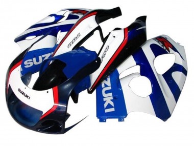 Preisgünstige Suzuki GSXR 600 / GSXR 750 Motorrad Verkleidung 1996-2000 - Blau Weiss Dunkel Blau Rot