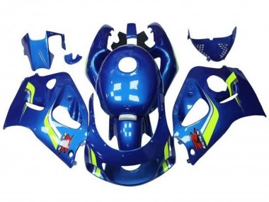 Preisgünstige Suzuki GSXR 600 / GSXR 750 Motorrad Verkleidung 1996-2000 - Blau Gelb Weiss