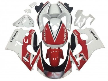 Preisgünstige Suzuki GSXR 600 / GSXR 750 Motorrad Verkleidung 1996-2000 - Rot Weiss Schwarz Streifen