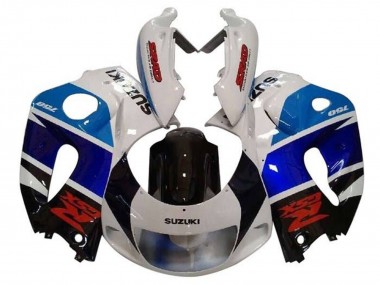 Preisgünstige Suzuki GSXR 600 / GSXR 750 Motorrad Verkleidung 1996-2000 - Weiss Schwarz Double Blau Rot