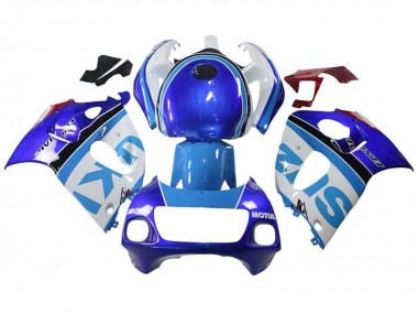 Preisgünstige Suzuki GSXR 600 / GSXR 750 Motorrad Verkleidung 1996-2000 - Weiss Blau Streifen