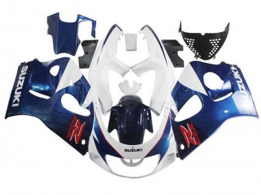 Preisgünstige Suzuki GSXR 600 / GSXR 750 Motorrad Verkleidung 1996-2000 - Weiss Blau Rot
