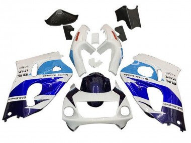 Preisgünstige Suzuki GSXR 600 / GSXR 750 Motorrad Verkleidung 1996-2000 - Weiss Triple Blau