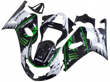 Preisgünstige Suzuki GSXR 600 / GSXR 750 Motorrad Verkleidung 2001-2003 - Weiss Schwarz Grun Monster