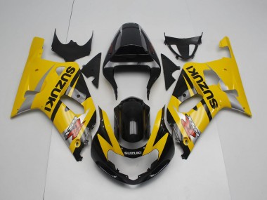 Preisgünstige Suzuki GSXR 600 / GSXR 750 Motorrad Verkleidung 2001-2003 - Gelb Silber Glanzendes Schwarz