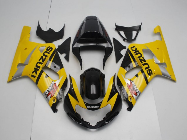 Preisgünstige Suzuki GSXR 600 / GSXR 750 Motorrad Verkleidung 2001-2003 - Gelb Silber Glanzendes Schwarz