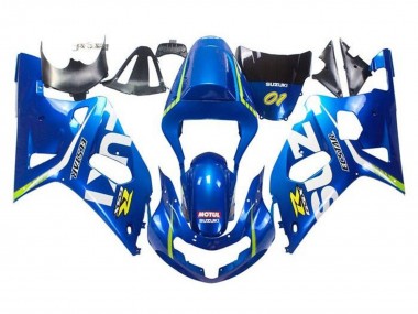 Preisgünstige Suzuki GSXR 600 / GSXR 750 Motorrad Verkleidung 2001-2003 - Blau Gelb Grun Weiss