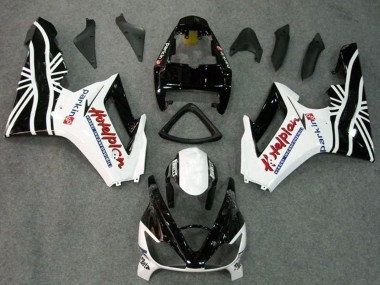Preisgünstige Triumph Daytona 675 Triple Motorrad Verkleidung Kit 2006-2008 - Weiss Glanzendes Schwarz