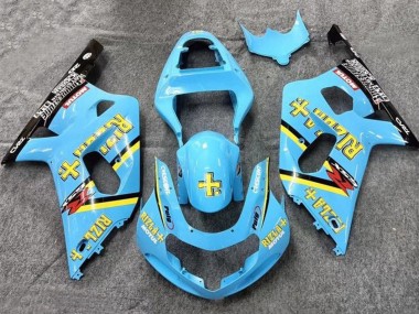 Preisgünstige Suzuki GSXR 600 / GSXR 750 Motorrad Verkleidung 2001-2003 - Hellblau Gelb Schwarz Schwarz Rizla
