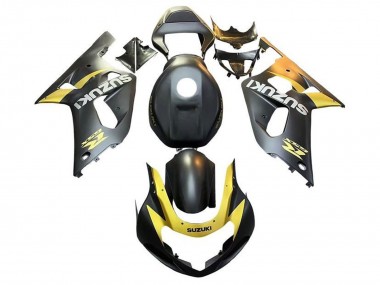 Preisgünstige Suzuki GSXR 600 / GSXR 750 Motorrad Verkleidung 2001-2003 - Matt Schwarz Gelb