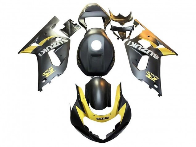 Preisgünstige Suzuki GSXR 600 / GSXR 750 Motorrad Verkleidung 2001-2003 - Matt Schwarz Gelb