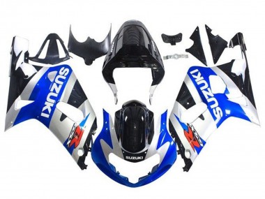 Preisgünstige Suzuki GSXR 600 / GSXR 750 Motorrad Verkleidung 2001-2003 - Blau Silber Glanzendes Schwarz