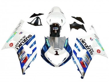 Preisgünstige Suzuki GSXR 600 / GSXR 750 Motorrad Verkleidung 2001-2003 - Weiss Blau Streifen Rot Schwarz