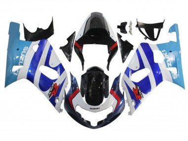 Preisgünstige Suzuki GSXR 600 / GSXR 750 Motorrad Verkleidung 2001-2003 - Weiss Triple Blau Glanzendes Schwarz Rot