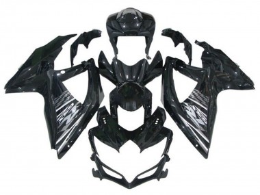Preisgünstige Suzuki GSXR 600 / GSXR 750 Motorrad Verkleidung 2008-2010 - Glanzendes Schwarz Grau