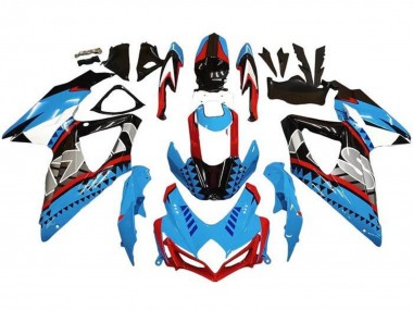 Preisgünstige Suzuki GSXR 600 / GSXR 750 Motorrad Verkleidung 2008-2010 - Blau Rot Schwarz Shape