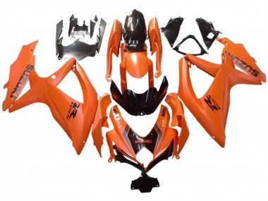 Preisgünstige Suzuki GSXR 600 / GSXR 750 Motorrad Verkleidung 2008-2010 - Orange Glanzendes Schwarz mit Aufkleber