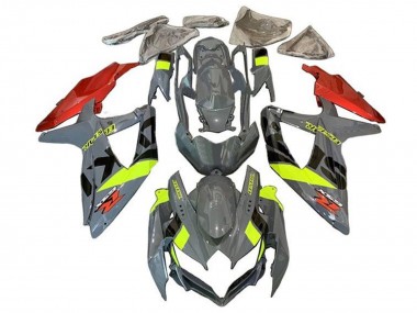 Preisgünstige Suzuki GSXR 600 / GSXR 750 Motorrad Verkleidung 2008-2010 - Nardo Grau Neon Gelb Rot Schwarz