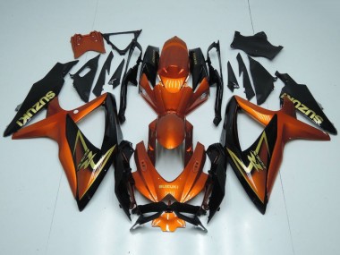 Preisgünstige Suzuki GSXR 600 / GSXR 750 Motorrad Verkleidung 2008-2010 - Orange Gold Schwarz