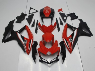 Preisgünstige Suzuki GSXR 600 / GSXR 750 Motorrad Verkleidung 2008-2010 - Rot Schwarz Weiss Silber