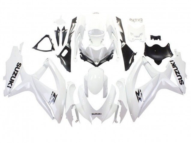 Preisgünstige Suzuki GSXR 600 / GSXR 750 Motorrad Verkleidung 2008-2010 - Weiss Schwarz