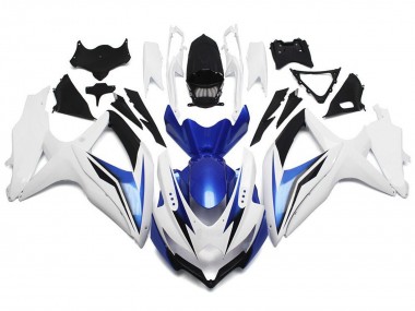 Preisgünstige Suzuki GSXR 600 / GSXR 750 Motorrad Verkleidung 2008-2010 - Weiss Blau Schwarz