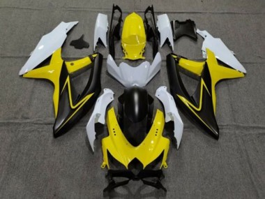 Preisgünstige Suzuki GSXR 600 / GSXR 750 Motorrad Verkleidung 2008-2010 - Weiss Gelb Grau Schwarz