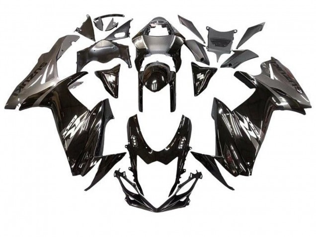 Preisgünstige Suzuki GSXR 600 / GSXR 750 Motorrad Verkleidung 2011-2024 - Glanzendes Schwarz Grau Weiss