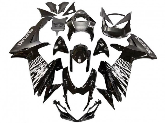 Preisgünstige Suzuki GSXR 600 / GSXR 750 Motorrad Verkleidung 2011-2024 - Glanzendes Schwarz Silber