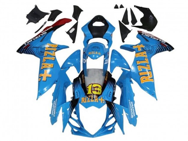 Preisgünstige Suzuki GSXR 600 / GSXR 750 Motorrad Verkleidung 2011-2024 - Blau Gelb Rot Schwarz Rizla 13