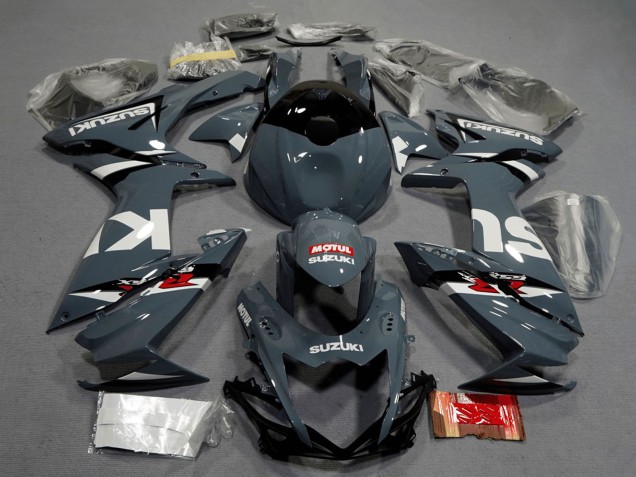 Preisgünstige Suzuki GSXR 600 / GSXR 750 Motorrad Verkleidung 2011-2024 - Dunkel Nardo Grau Weiss Schwarz Rot Motul