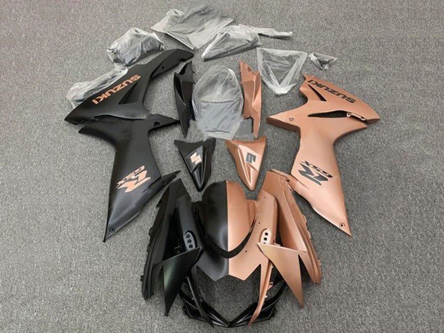 Preisgünstige Suzuki GSXR 600 / GSXR 750 Motorrad Verkleidung 2011-2024 - Matt Schwarz Copper Braun Geteiltes