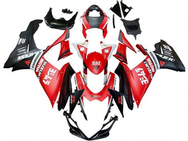Preisgünstige Suzuki GSXR 600 / GSXR 750 Motorrad Verkleidung 2011-2024 - Rot Weiss Schwarz Motul