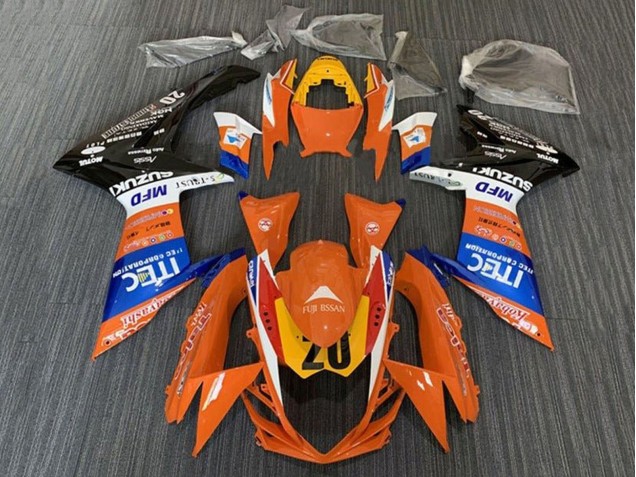 Preisgünstige Suzuki GSXR 600 / GSXR 750 Motorrad Verkleidung 2011-2024 - Orange Blau Weiss Schwarz Gelb 20