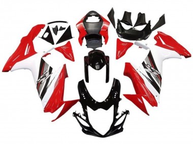 Preisgünstige Suzuki GSXR 600 / GSXR 750 Motorrad Verkleidung 2011-2024 - Rot Weiss Schwarz