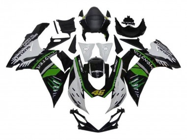 Preisgünstige Suzuki GSXR 600 / GSXR 750 Motorrad Verkleidung 2011-2024 - Weiss Grun Schwarz Monster 46