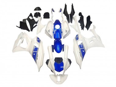 Preisgünstige Yamaha YZF R7 Motorrad Verkleidung 2021-2024 - Weiss Blau Streifen