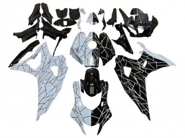 Preisgünstige Yamaha YZF R7 Motorrad Verkleidung 2021-2024 - Weiss Schwarz Geteiltes Streifen