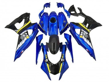 Preisgünstige Yamaha YZF R7 Motorrad Verkleidung 2021-2024 - Blau Schwarz Gelb Hai